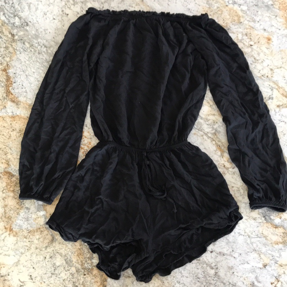 Brandy Melville Long Sleeve Black Romper